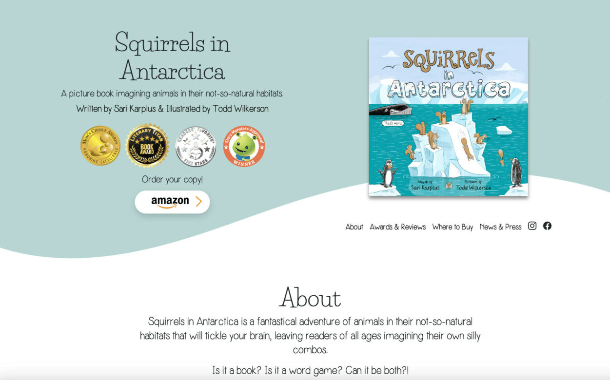 Screenshot of Squirrels in Antarctica website